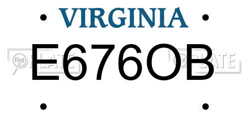 E676OB Virginia License Plate