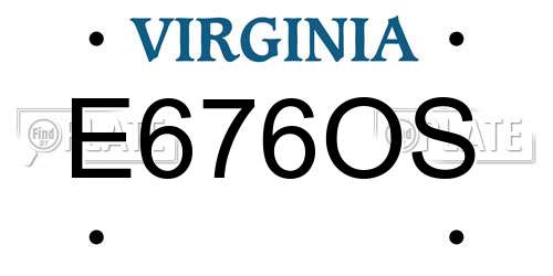 E676OS Virginia License Plate
