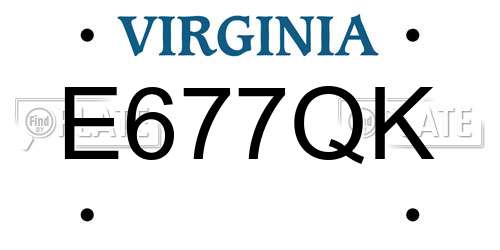 E677QK Virginia License Plate