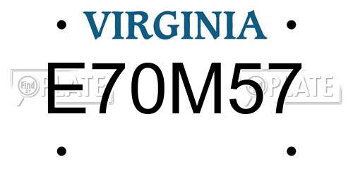 E70M57 Virginia License Plate