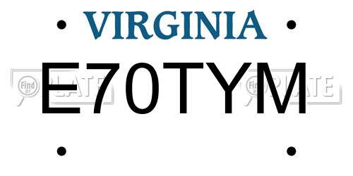 E70TYM Virginia License Plate