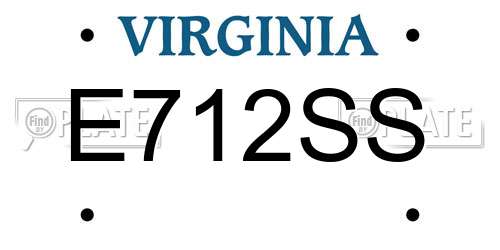 E712SS Virginia License Plate