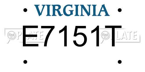 E7151T Virginia License Plate
