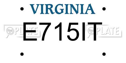 E715IT Virginia License Plate