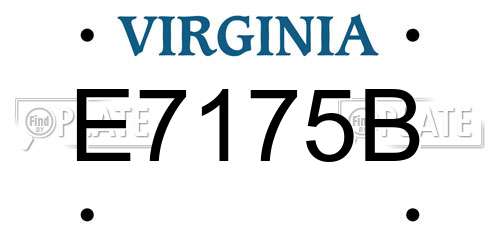 E7175B Virginia License Plate