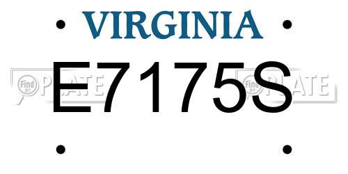 E7175S Virginia License Plate