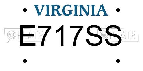 E717SS Virginia License Plate
