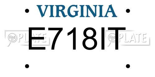 E718IT Virginia License Plate