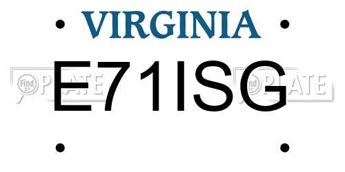E71ISG Virginia License Plate