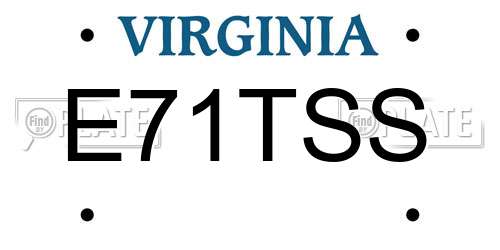 E71TSS Virginia License Plate