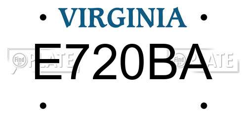 E720BA Virginia License Plate