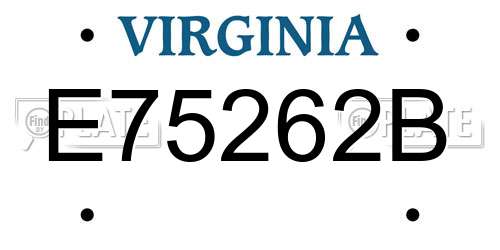 E75262B Virginia License Plate
