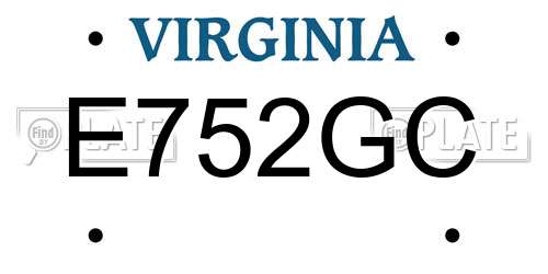 E752GC Virginia License Plate