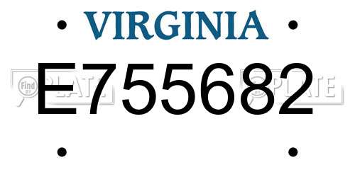 E755682 Virginia License Plate