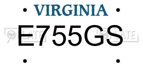 E755GS Virginia License Plate