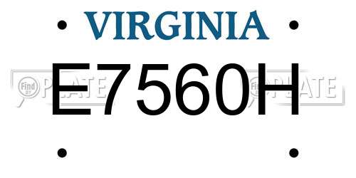 E7560H Virginia License Plate