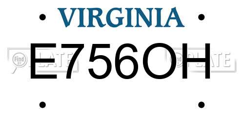 E756OH Virginia License Plate