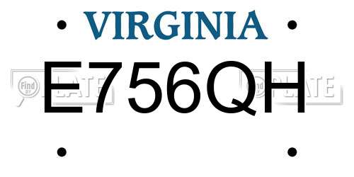E756QH Virginia License Plate