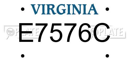 E7576C Virginia License Plate