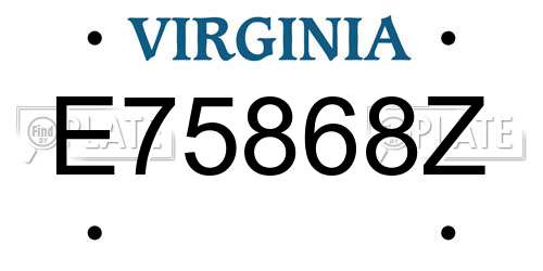 E75868Z Virginia License Plate