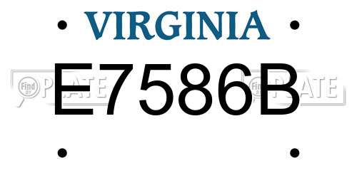 E7586B Virginia License Plate