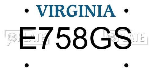 E758GS Virginia License Plate