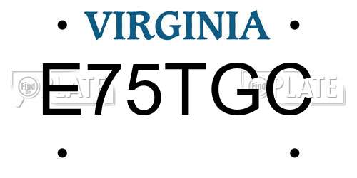 E75TGC Virginia License Plate