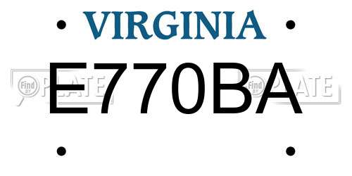 E770BA Virginia License Plate