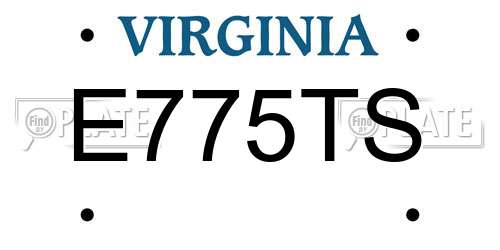 E775TS Virginia License Plate