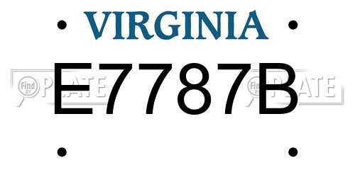 E7787B Virginia License Plate