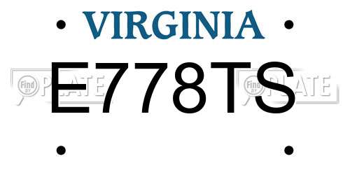 E778TS Virginia License Plate