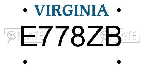 E778ZB Virginia License Plate