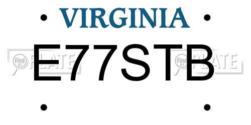 E77STB Virginia License Plate