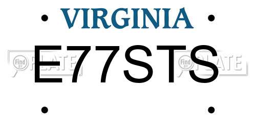 E77STS Virginia License Plate