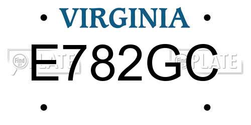 E782GC Virginia License Plate