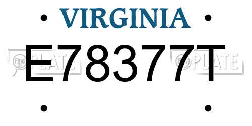 E78377T Virginia License Plate