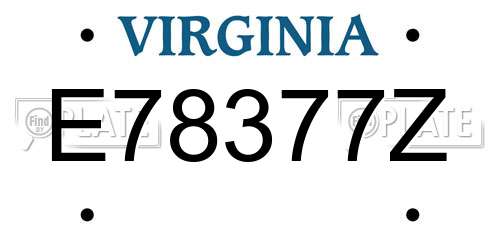 E78377Z Virginia License Plate