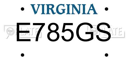 E785GS Virginia License Plate