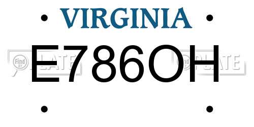 E786OH Virginia License Plate