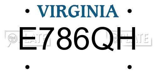 E786QH Virginia License Plate