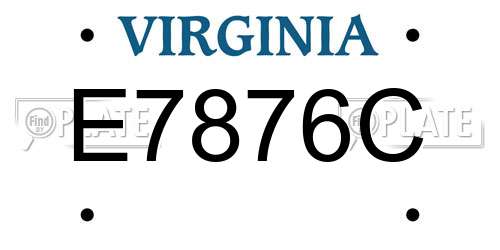 E7876C Virginia License Plate