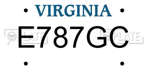 E787GC Virginia License Plate