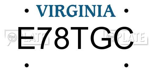 E78TGC Virginia License Plate