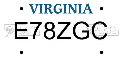 E78ZGC Virginia License Plate
