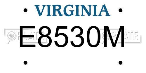 E8530M Virginia License Plate