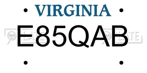 E85QAB Virginia License Plate