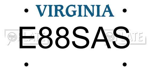 E88SAS Virginia License Plate