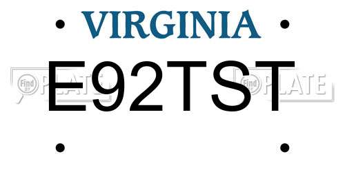 E92TST Virginia License Plate