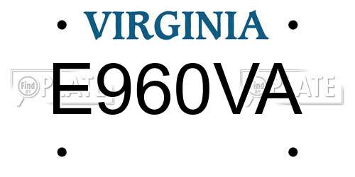 E960VA Virginia License Plate