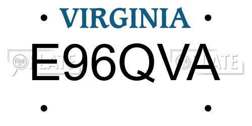 E96QVA Virginia License Plate